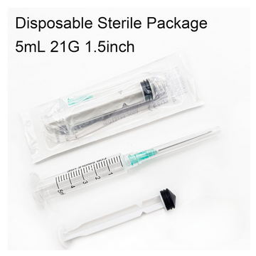 5mL Syringe Needle 21gauge 1.5inch, for Scientific Labs, Individually Wrapped